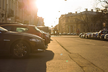 Image showing car Parking in the city center of Saint-Petersburg