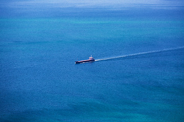 Image showing Cargo Ship Sailing in the Atlantic Ocean