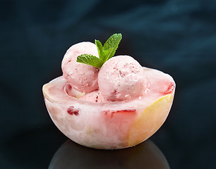 Image showing ice cream dessert in ice bowl