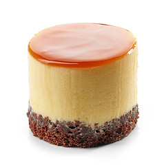 Image showing chocolate biscuit and caramel cream cake