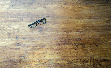 Image showing Glasses on wood