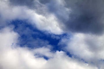 Image showing Sky with sunlight clouds before rain