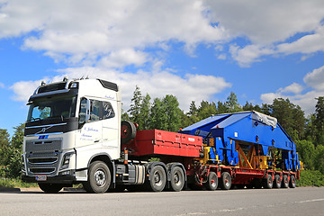 Image showing Volvo FH16 750 Semi Transports Shipyard Crane Bogie