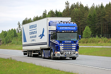 Image showing Scania 164 Semi on Motorway at Summer