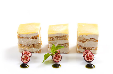 Image showing three small dessert cakes