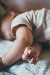 Image showing small child sleeps