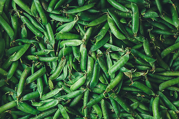 Image showing the pods of young peas