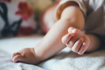 Image showing small child sleeps