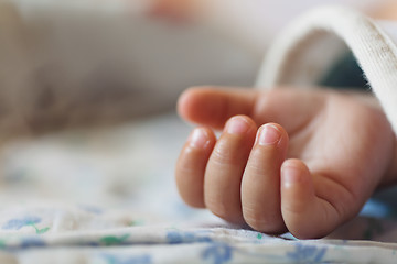 Image showing the palm of a sleeping child