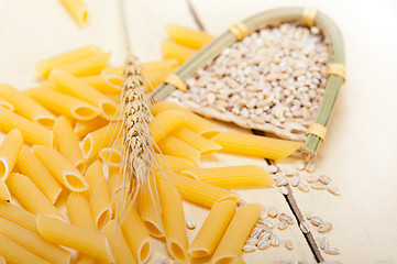 Image showing Italian pasta penne with wheat