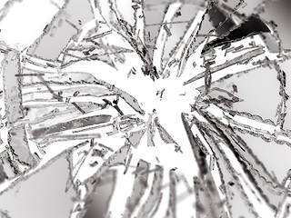 Image showing Shattered or demolished glass Pieces isolated