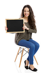 Image showing Showing something on a chalkboard
