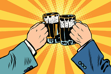 Image showing toasting hands beer party poster