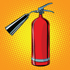 Image showing realistic red fire extinguisher pop art