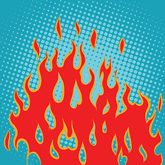 Image showing Fire red pop art