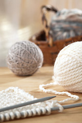 Image showing knitting needles and yarn