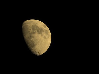 Image showing Gibbous moon sepia