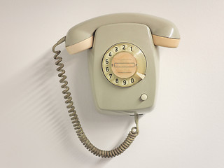 Image showing Vintage landline telephone