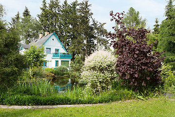 Image showing Beautiful house in spring garden