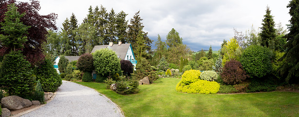 Image showing Beautiful house in spring garden