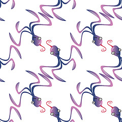Image showing Octopus character marine seamless pattern background
