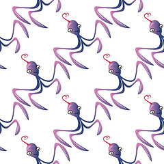 Image showing Octopus character marine seamless pattern background