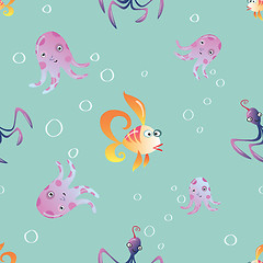 Image showing marine seamless pattern background