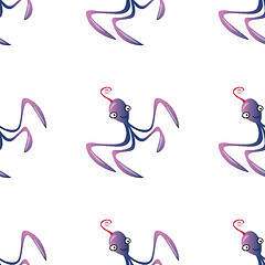 Image showing Octopus character marine seamless pattern background