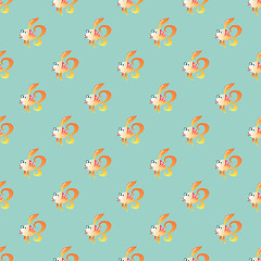 Image showing Goldfish marine seamless pattern background