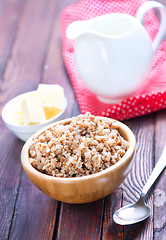 Image showing buckwheat with milk and butter