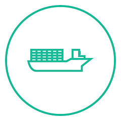 Image showing Cargo container ship line icon.