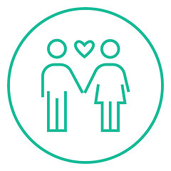 Image showing Couple in love line icon.