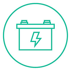 Image showing Car battery line icon.