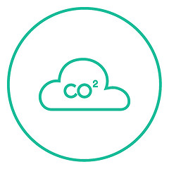 Image showing CO2 sign in cloud line icon.