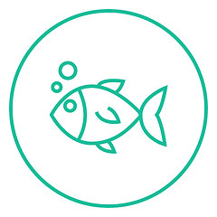 Image showing Little fish under water line icon.