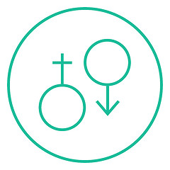 Image showing Male and female symbol line icon.