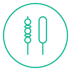 Image showing Shish kebab line icon.