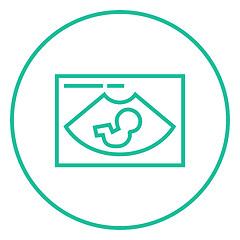 Image showing Fetal ultrasound line icon.