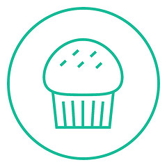 Image showing Cupcake line icon.