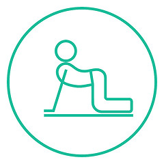 Image showing Man practicing yoga line icon.