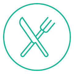 Image showing Knife and fork line icon.