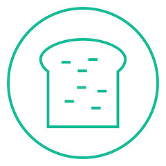 Image showing Single slice of bread line icon.