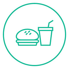 Image showing Fast food meal line icon.