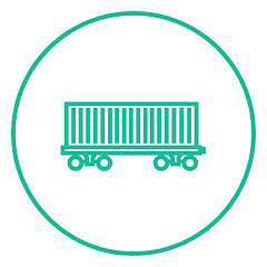 Image showing Cargo wagon line icon.