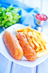 Image showing corndogs