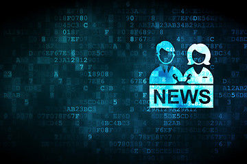Image showing News concept: Anchorman on digital background