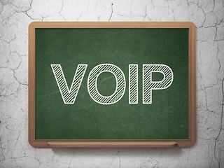 Image showing Web development concept: VOIP on chalkboard background