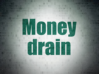 Image showing Money concept: Money Drain on Digital Data Paper background