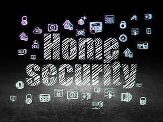 Image showing Privacy concept: Home Security in grunge dark room