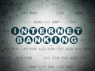 Image showing Currency concept: Internet Banking on Digital Data Paper background